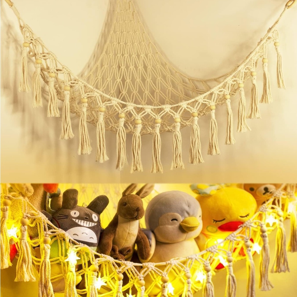 Cream Macrame Toy Hammock